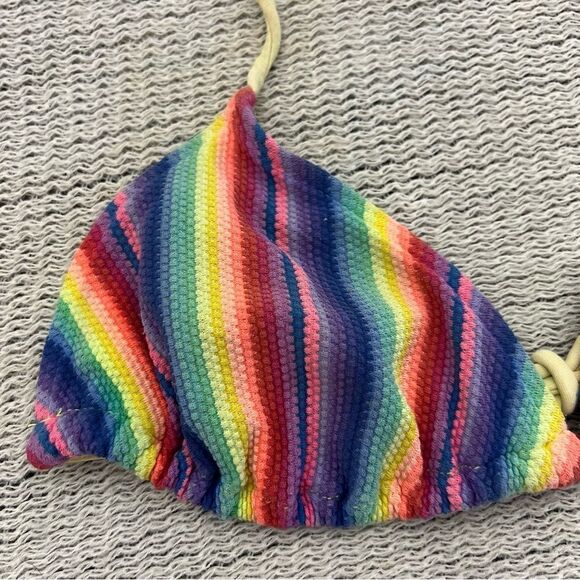 Vintage 90’s Sassafras Rainbow Striped String Beachy Bikini Size S/M - Picture 6 of 15